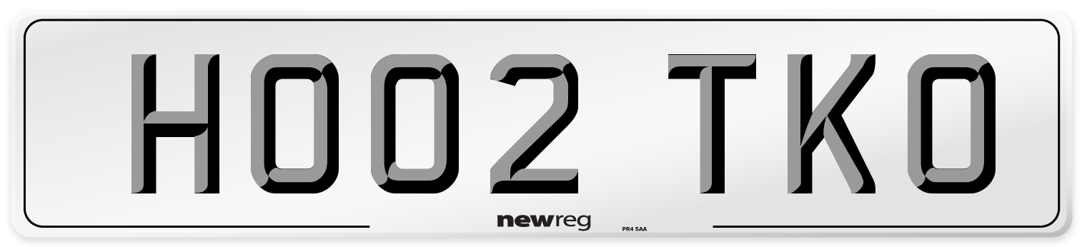 HO02 TKO Number Plate from New Reg